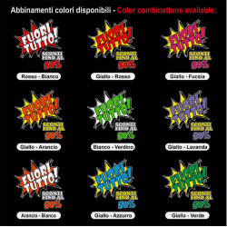 Adesivo FUORI TUTTO cm 50 x 60 Vetrofanie Saldi per vetrine negozi sconti Mod. 3