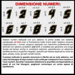 Adesivi numeri gara M11 N-G numeri Moto Gp SBK Go Kart Quad Scooter Auto
