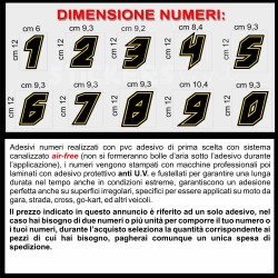 Adesivi numeri gara M11 N-G numeri Moto Gp SBK Go Kart Quad Scooter Auto
