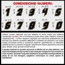 Adesivi numeri gara M11 N-G numeri Moto Gp SBK Go Kart Quad Scooter Auto