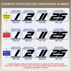 Adesivi numero gara nome colore personalizzabile per moto cross tabella portanumero M.2