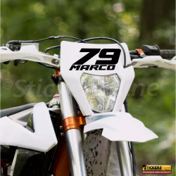 Adesivi numero gara nome colore personalizzabile per moto cross tabella portanumero M.2