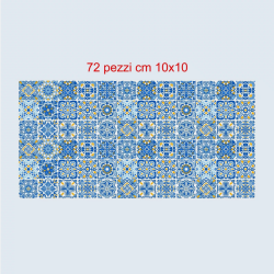 Adesivi piastrelle per cucina, bagno mattonelle portoghesi coverage blu - ocra
