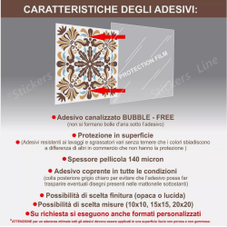 Adesivi piastrelle per cucina, bagno mattonelle portoghesi cacao - indaco