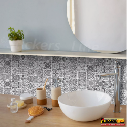 Adesivi piastrelle per cucina, bagno mattonelle portoghesi Grafite Grigio Perla