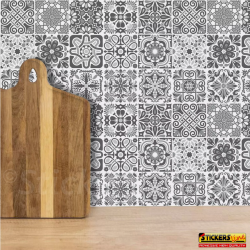Adesivi piastrelle per cucina, bagno mattonelle portoghesi Grafite Grigio Perla