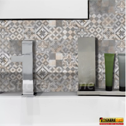 Adesivi piastrelle per cucina, bagno mattonelle style patchwork classic grigio