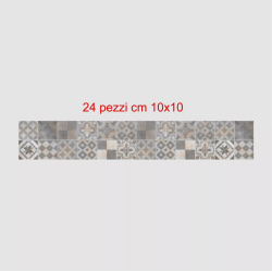 Adesivi piastrelle per cucina, bagno mattonelle style patchwork classic grigio