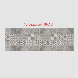 Adesivi piastrelle per cucina, bagno mattonelle style patchwork classic grigio