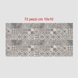 Adesivi piastrelle per cucina, bagno mattonelle style patchwork classic grigio