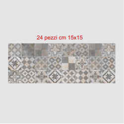 Adesivi piastrelle per cucina, bagno mattonelle style patchwork classic grigio