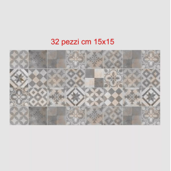 Adesivi piastrelle per cucina, bagno mattonelle style patchwork classic grigio