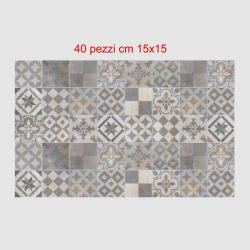 Adesivi piastrelle per cucina, bagno mattonelle style patchwork classic grigio