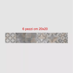Adesivi piastrelle per cucina, bagno mattonelle style patchwork classic grigio