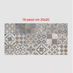 Adesivi piastrelle per cucina, bagno mattonelle style patchwork classic grigio
