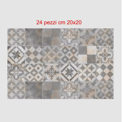 Adesivi piastrelle per cucina, bagno mattonelle style patchwork classic grigio