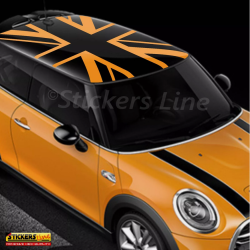 Adesivo per Mini Cooper Bandiera Inglese Union Jack per tetto Monocromatico M2