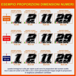 Adesivi numero gara nome colore personalizzabile per moto cross tabella portanumero M.4