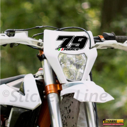 Adesivi numero gara nome colore personalizzabile per moto cross tabella portanumero M.4