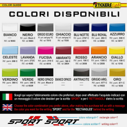 2 adesivi SPORT scritte per Auto, Moto, Fuoristrada, Go kart, Bici, Quad