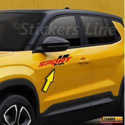 2 adesivi SPORT scritte per Auto, Moto, Fuoristrada, Go kart, Bici, Quad