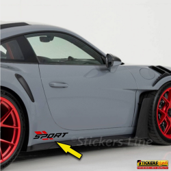 2 adesivi SPORT scritte per Auto, Moto, Fuoristrada, Go kart, Bici, Quad