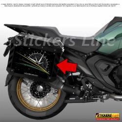 Kit di adesivi compatibili Frenk Castle MK4 2024 per valigie BMW R1300 GS Style TRAMUNTANA M.1