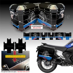 Kit di adesivi compatibili Frenk Castle MK4 2024 per valigie BMW R1300 GS Style TROPHY M.2