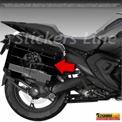 Kit di adesivi compatibili Frenk Castle MK4 2024 per valigie BMW R1300 GS Style TRIPLE BLACK M.2