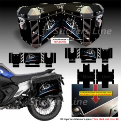 Kit di adesivi compatibili Frenk Castle MK4 2024 per valigie BMW R1300 GS Style TROPHY M.1