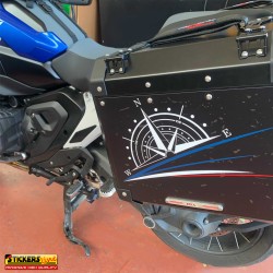 Kit di adesivi compatibili Frenk Castle MK4 2024 per valigie BMW R1300 GS Style TROPHY M.1