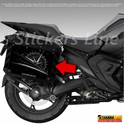 Kit di adesivi compatibili Frenk Castle MK4 2024 per valigie BMW R1300 GS Style TRIPLE BLACK M.1