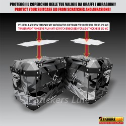 Kit di adesivi GRAY STORM per valigie Frenk Castle MK4 2024 per BMW R1300 GS Style TRIPLE BLACK M.3