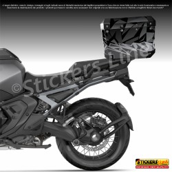 Kit di adesivi GRAY STORM Top Case 38/48 LT Frenk Castle MK4 2024 per BMW R1300 GS Style TRIPLE BLACK M.3