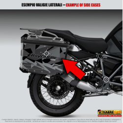 Kit adesivi valigie + top case compatibili BMW R1200 - R1250 GS mod. Gray Storm