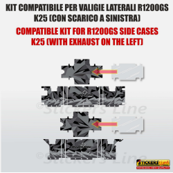 Kit adesivi valigie + top case compatibili BMW R1200 - R1250 GS mod. Gray Storm