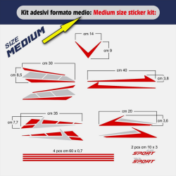 Kit di adesivi per carena scooter grafiche generiche per cupolino fianchetti ecc