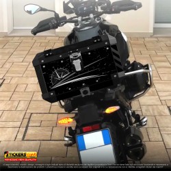 Kit di adesivi Top Case 58 LT Frenk Castle MK4 2024 per BMW R1300 GS Style TRIPLE BLACK M.1