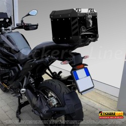Kit di adesivi Top Case 38/48 LT Frenk Castle MK4 2024 per BMW R1300 GS Style TRIPLE BLACK M.1