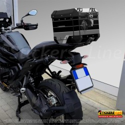 Kit di adesivi Top Case 38/48 LT Frenk Castle MK4 2024 per BMW R1300 GS Style TRIPLE BLACK M.2