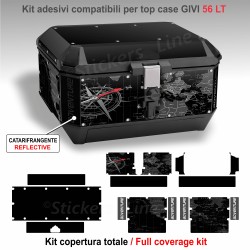 Kit adesivi COMPATIBILI bauletto top case GIVI Trekker Alaska 56 LT Mod. ADV