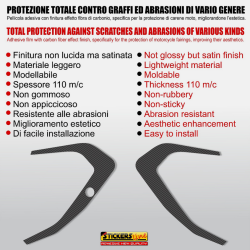 Adesivi protezione telaio laterale carbon compatibili con BMW R1300GS R 1300 ADV