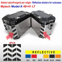 4 Adesivi Catarifrangenti Valigie Mytech Model X 41 + 48 Lt TRATTEGGIATI Reflective