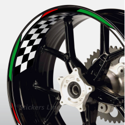 Adesivi moto strisce cerchi canale interno ruote tricolore Ducati Benelli MV ecc
