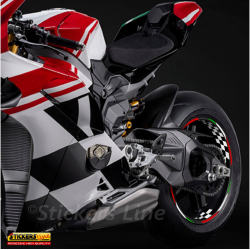 Adesivi moto strisce cerchi canale interno ruote tricolore Ducati Benelli MV ecc