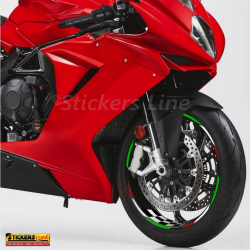 Adesivi moto strisce cerchi canale interno ruote tricolore Ducati Benelli MV ecc