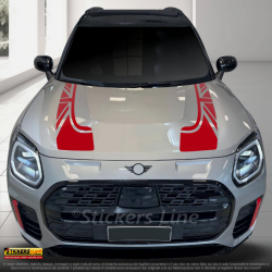 Adesivi cofano per Mini Countryman U25 2024 strisce cooper S JCW Union Jack M.3
