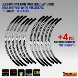 Adesivi cerchi moto per Benelli TRK 502 X - 702 X strisce ruote 19" + 17" Mod.1