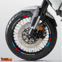 Adesivi cerchi moto per Benelli TRK 502 X - 702 X strisce ruote 19" + 17" Mod.2