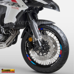 Adesivi cerchi moto per Benelli TRK 502 X - 702 X strisce ruote 19" + 17" Mod.2